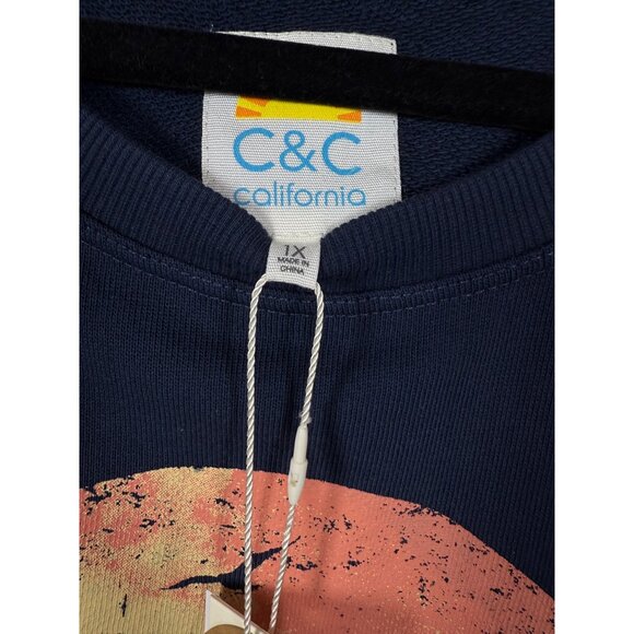 C&C California Women's 1X Navy Sweatshirt with Graphic Print - Picture 4 of 12